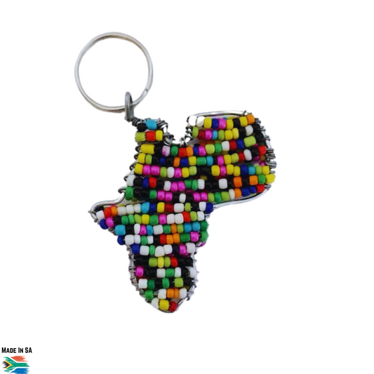 unique africa keychain with multicolored beads