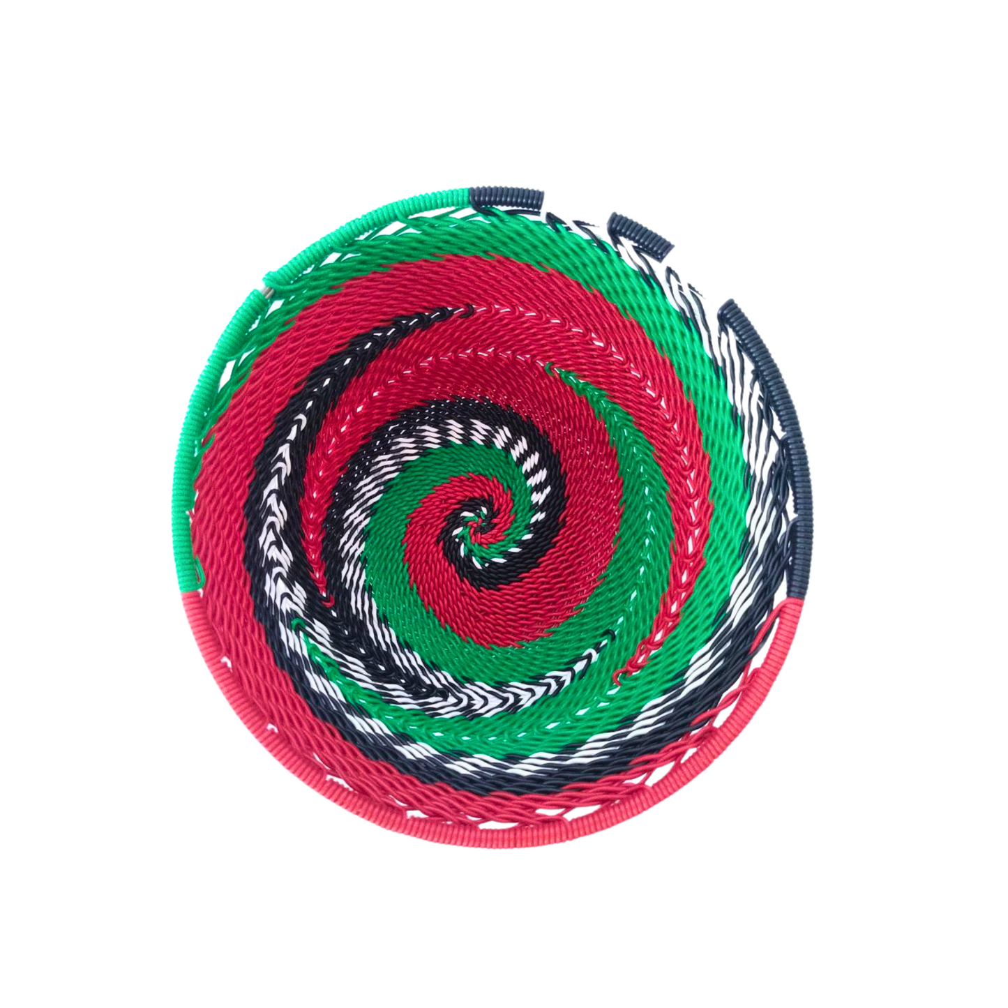 back view of palestine colours african wire bowl 