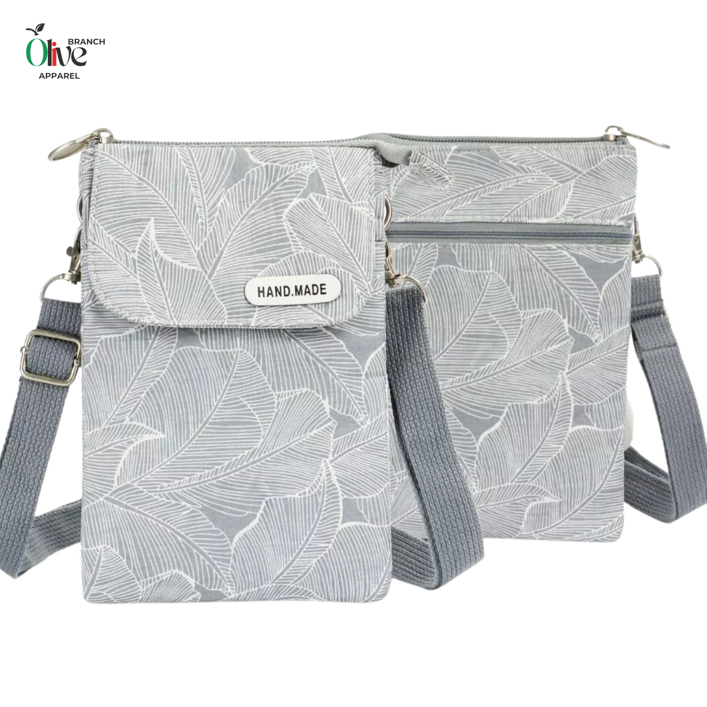 floral crossbody with flowery design bag handmade front view