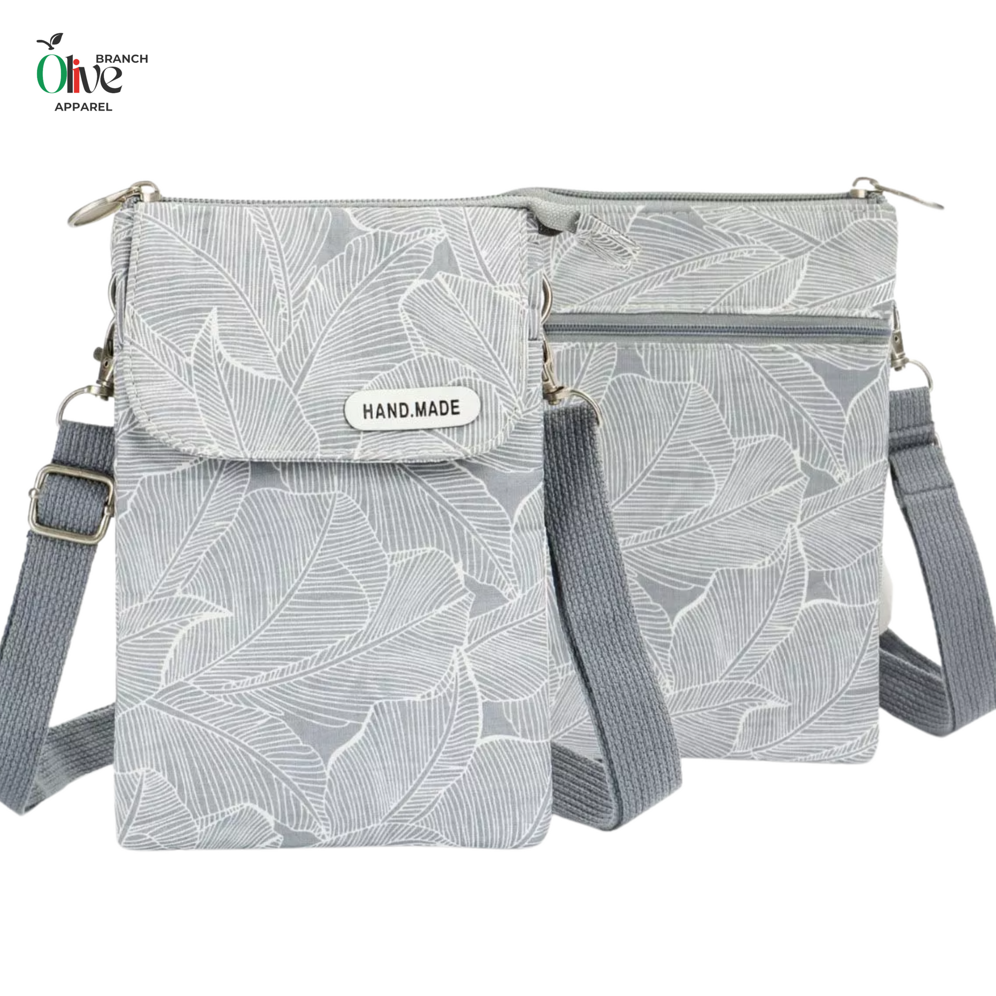 floral crossbody with flowery design bag handmade front view