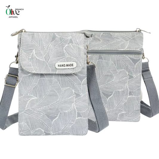 floral crossbody with flowery design bag handmade front view