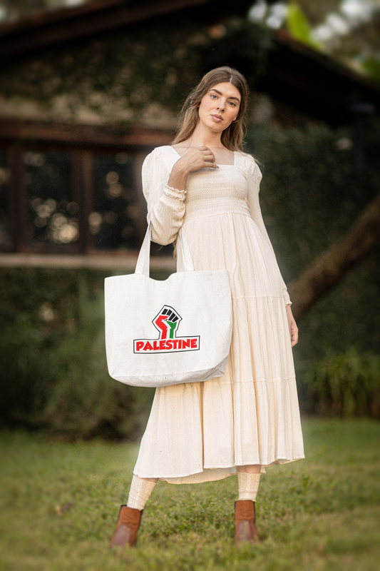Palestine Power Tote Bag-Natural cotton